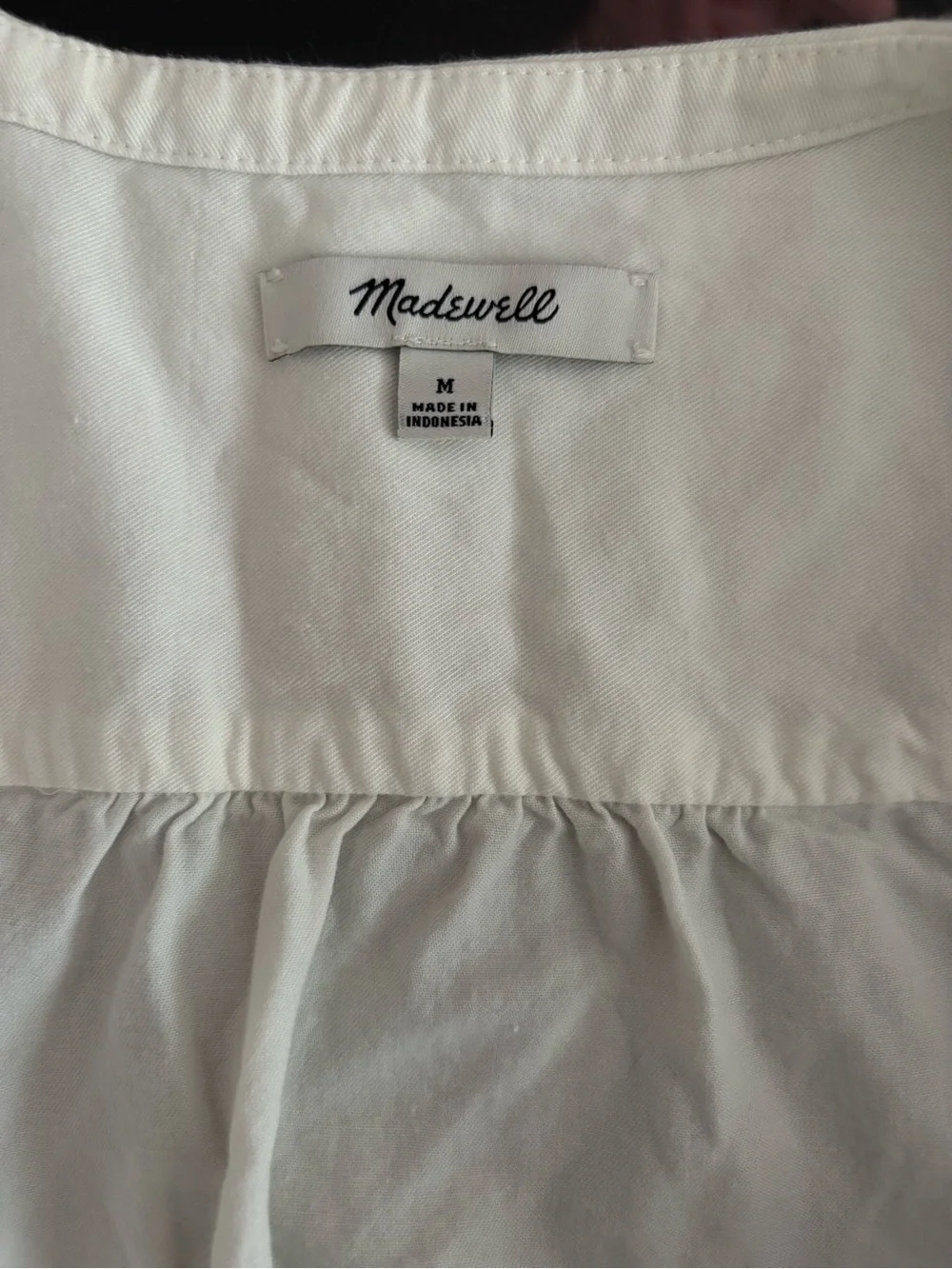 Madewell White Puff Sleeve Peplum Wrap Top Side Tie Medium Cotton Modal